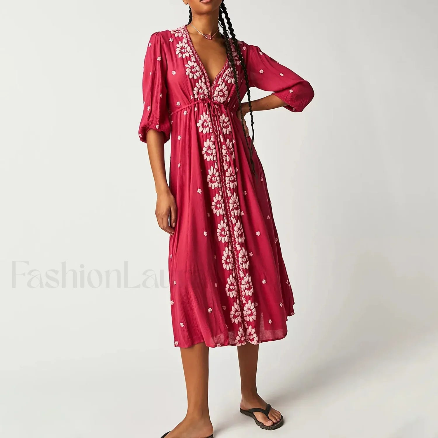 Floral Swing Maxi Boho Dress