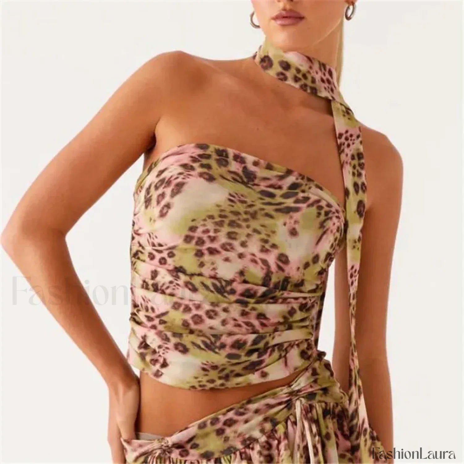 Floral Tube Strapless Crop Top