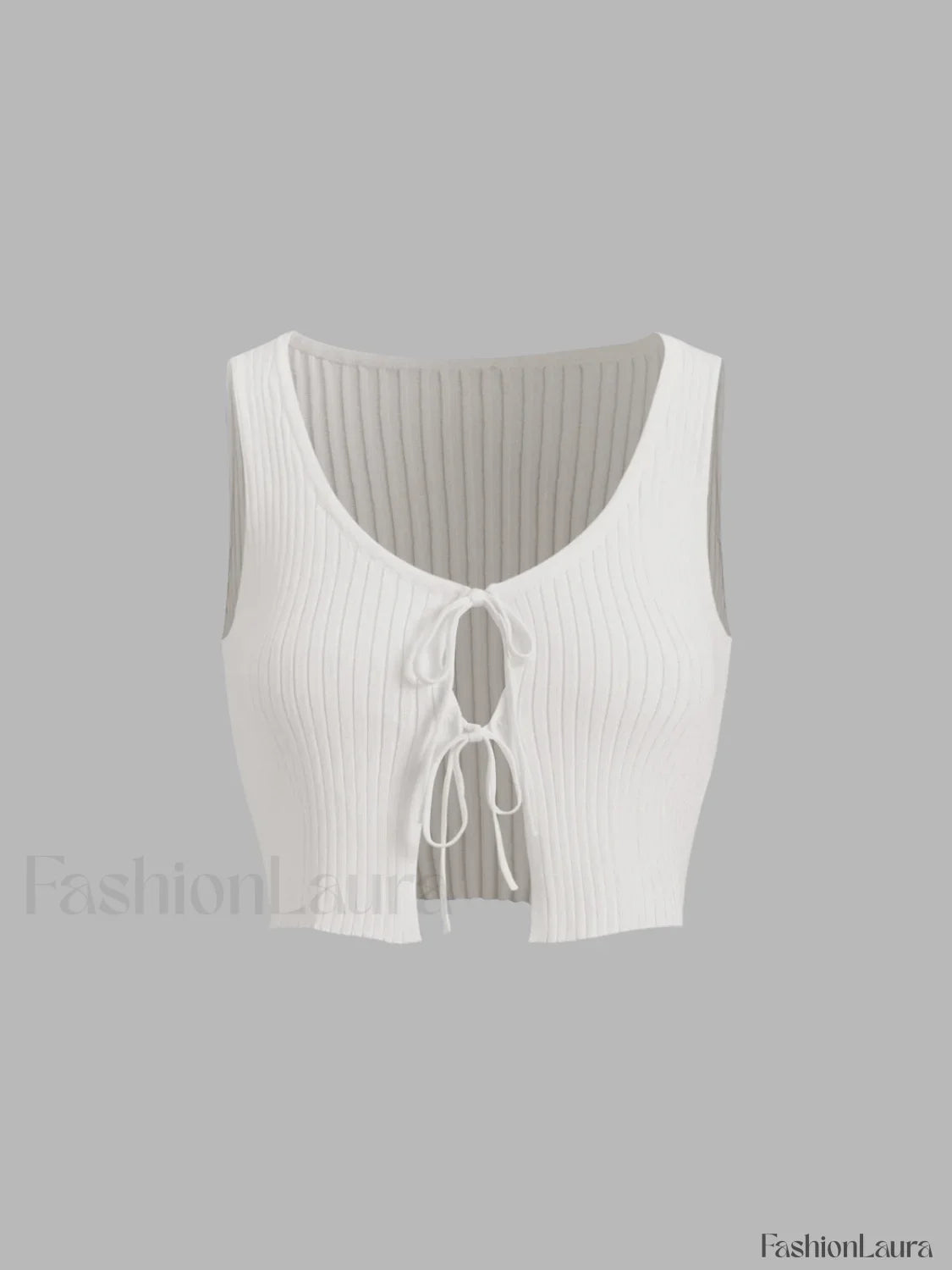 Fly Away Tied Trendy Rib Crop Tank Top