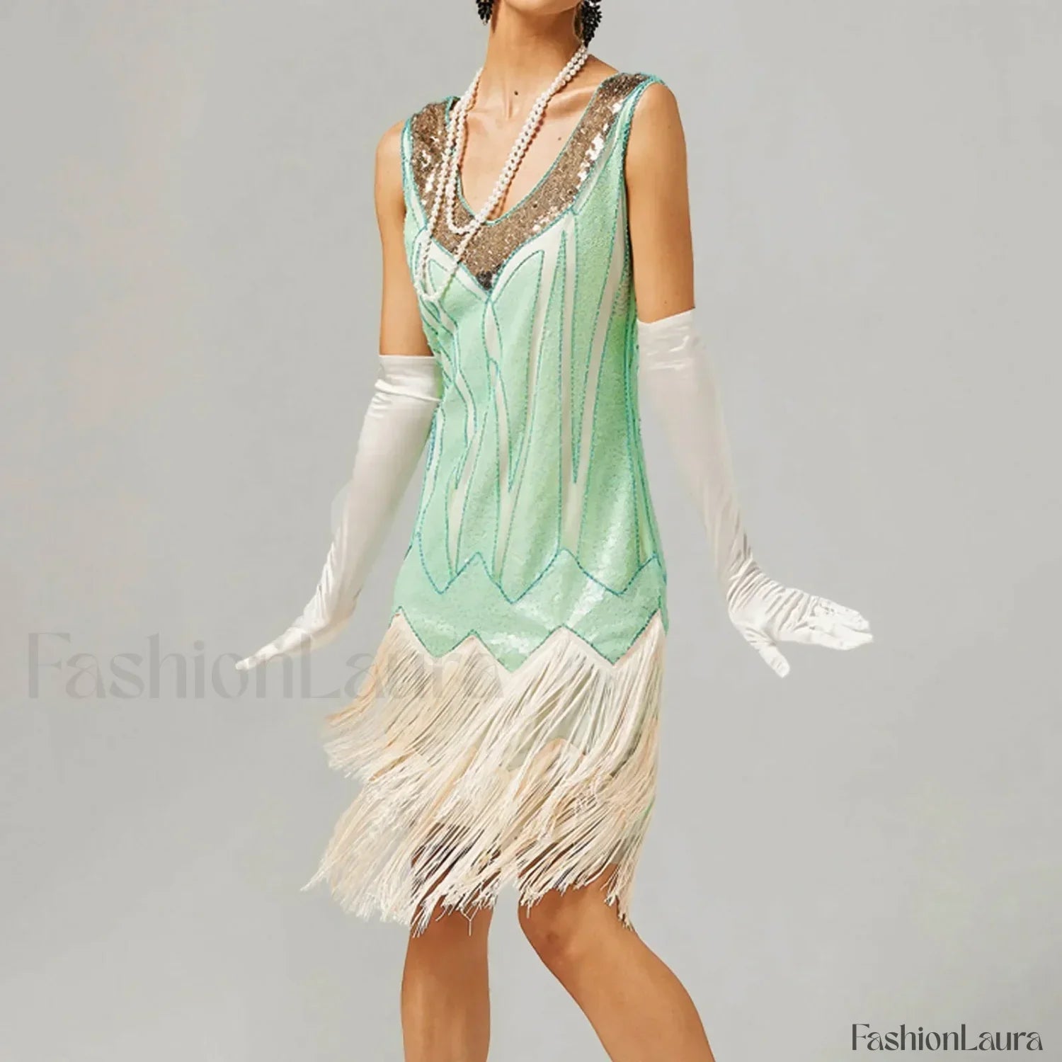 For Women 2024 1920s O-neck Sleeveless Tassel Shinny Glitter Sequin Club Party Vestidos Prom Dress