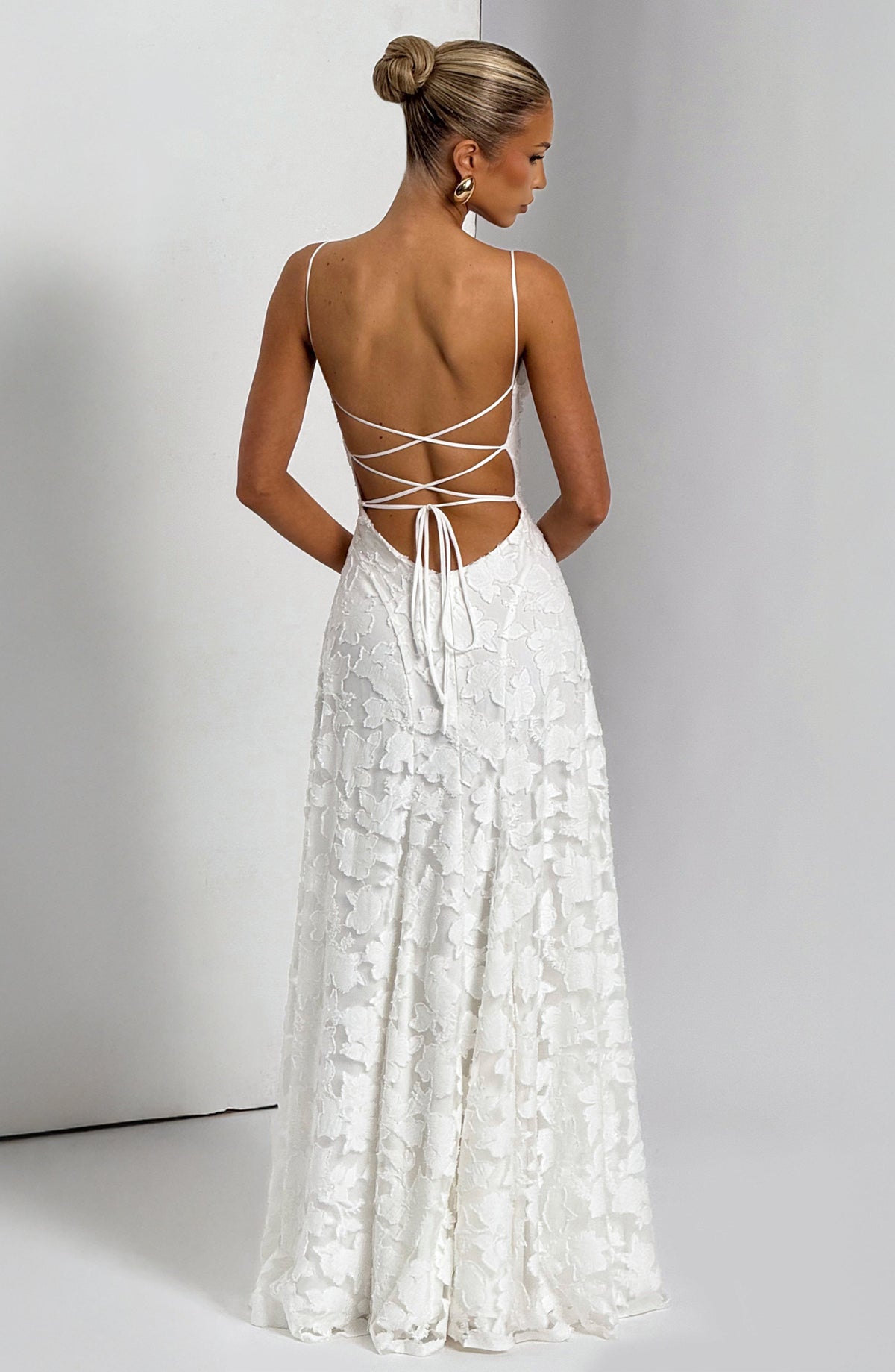Floral Lace Spaghetti Strap Mermaid Maxi Gown Wedding 2