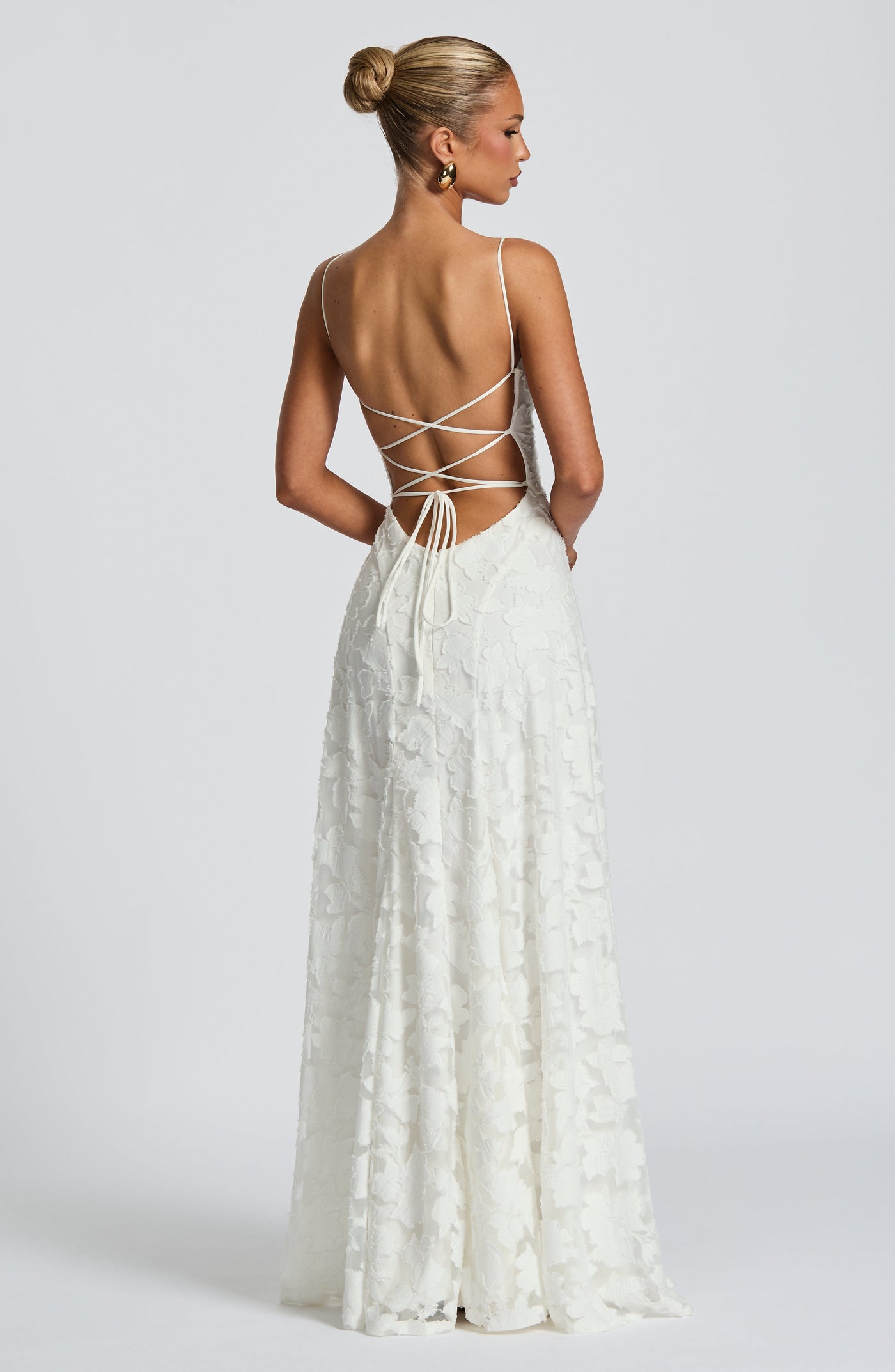 Floral Lace Spaghetti Strap Mermaid Maxi Gown Wedding 8