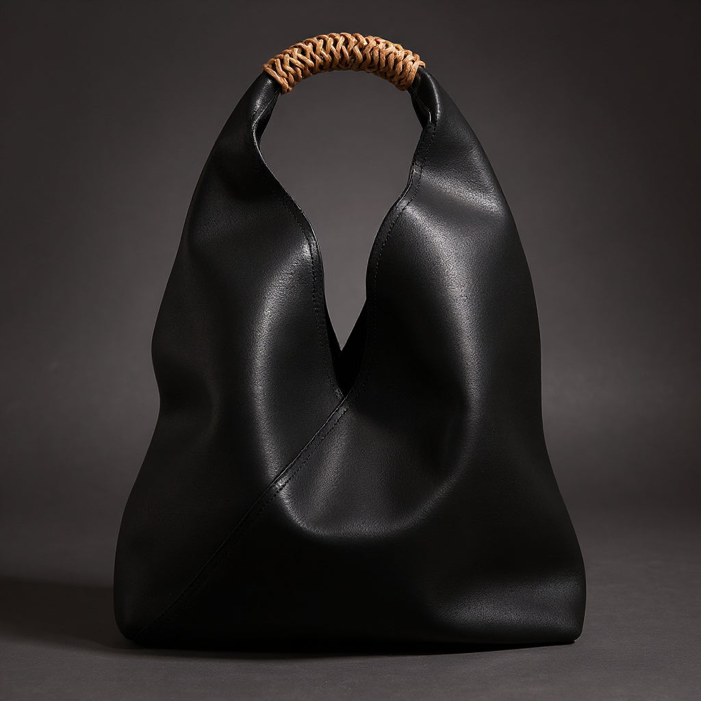 Braided Top Handle Slouchy Hobo Bag