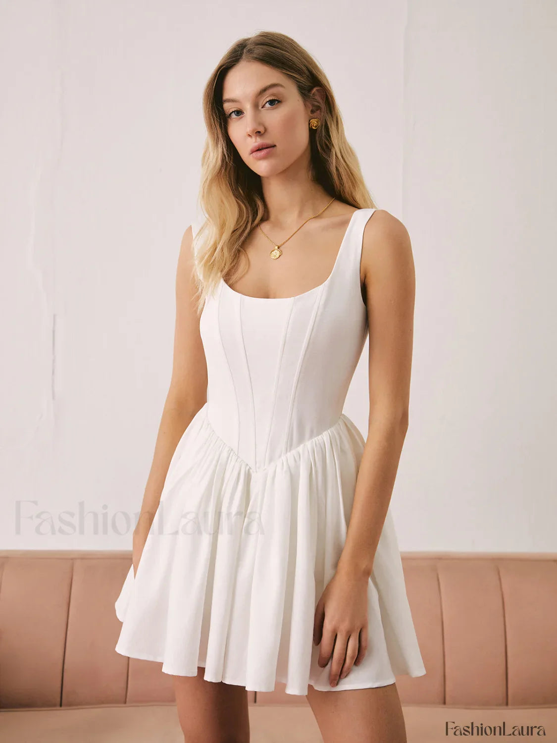 French Elegant Graceful Solid Short Dress