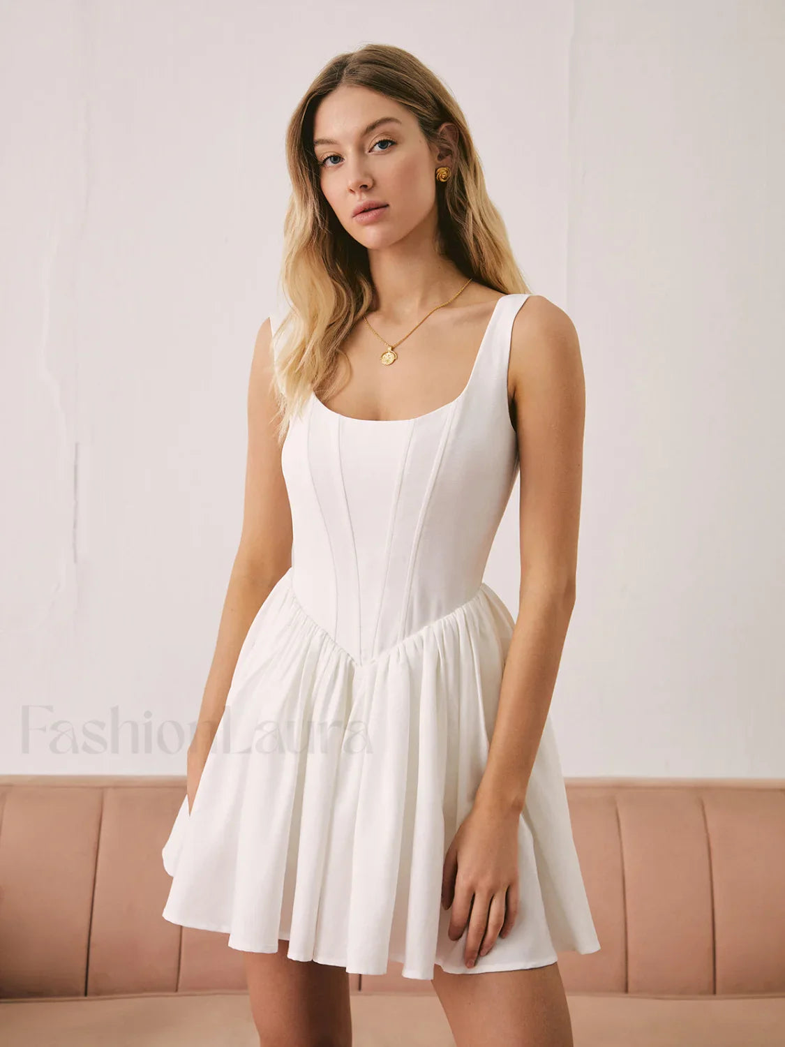 French Elegant Solid Short Dress