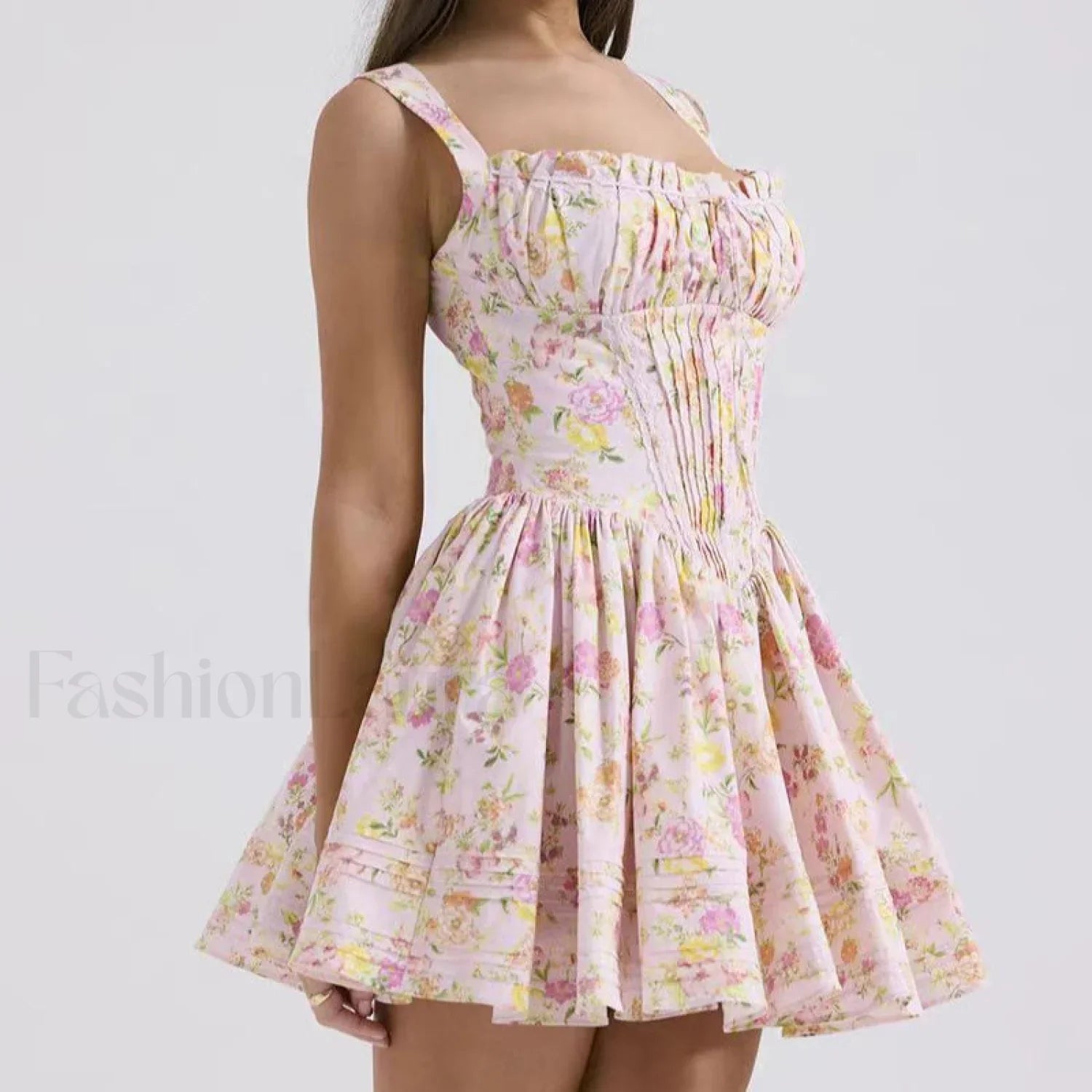 French Hepburn Style Black Strappy A-Line Mini Dress