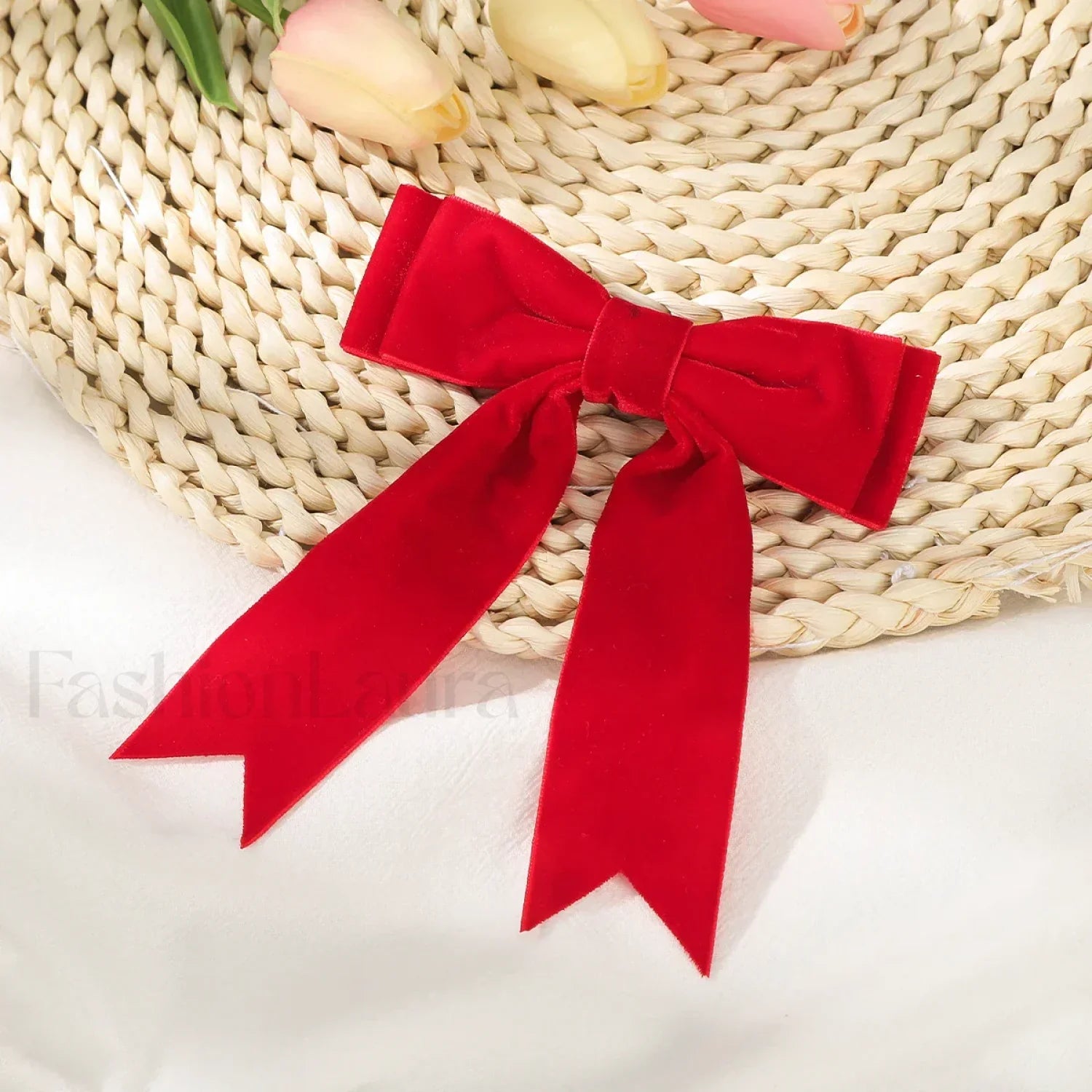French Red Black Fashion New Year Festival Christmas Hair Accessory red