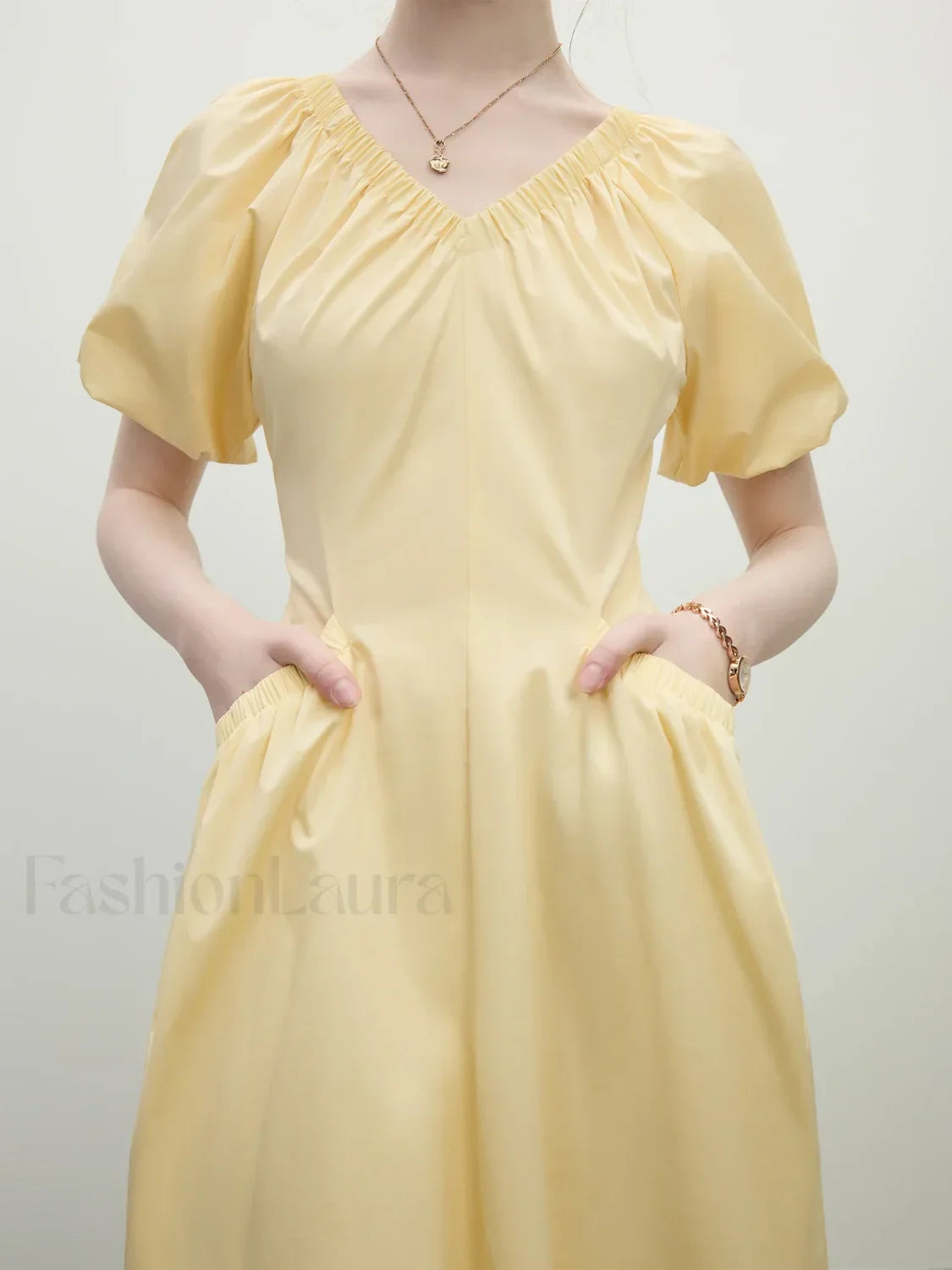 French Waist-Slim Midi Dress