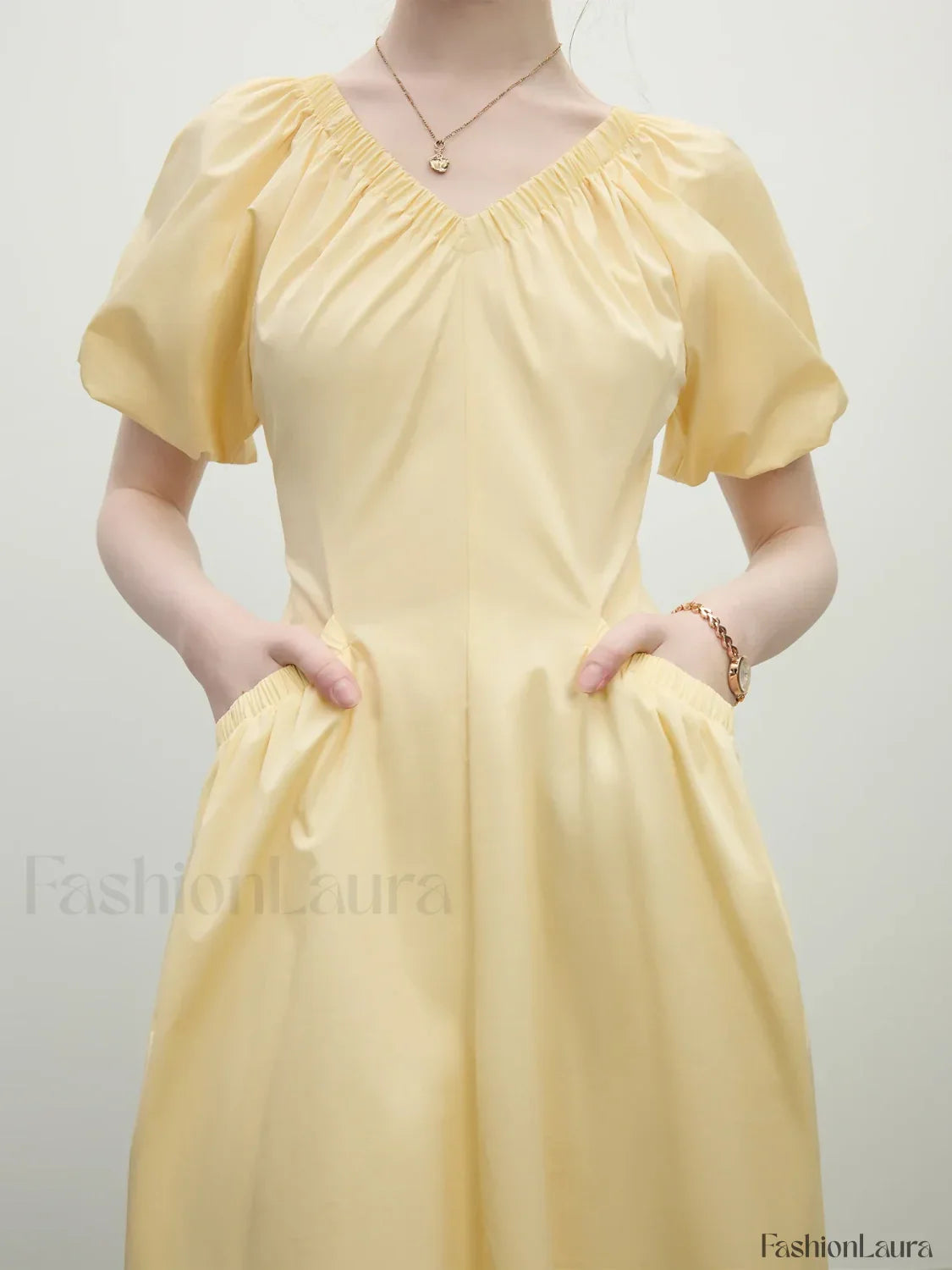 French Waist-Slim Midi Dress