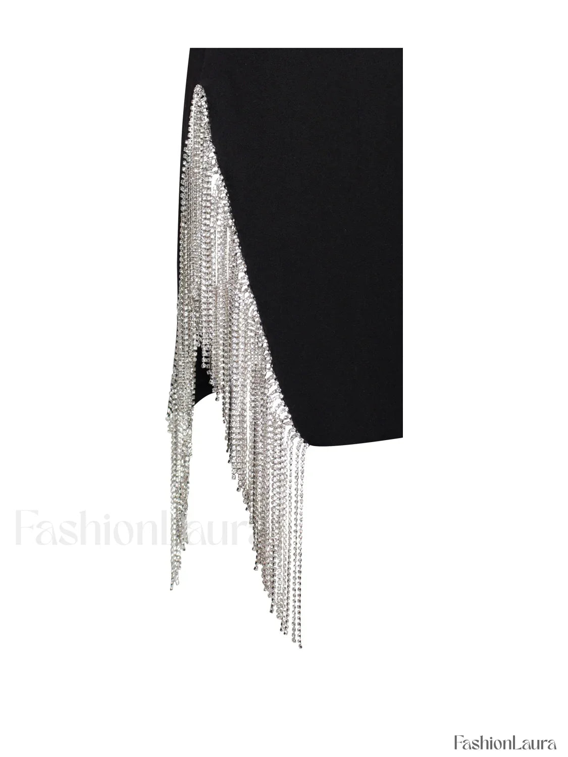 Freya Black Crystal Charming Fringe Blazer Dress