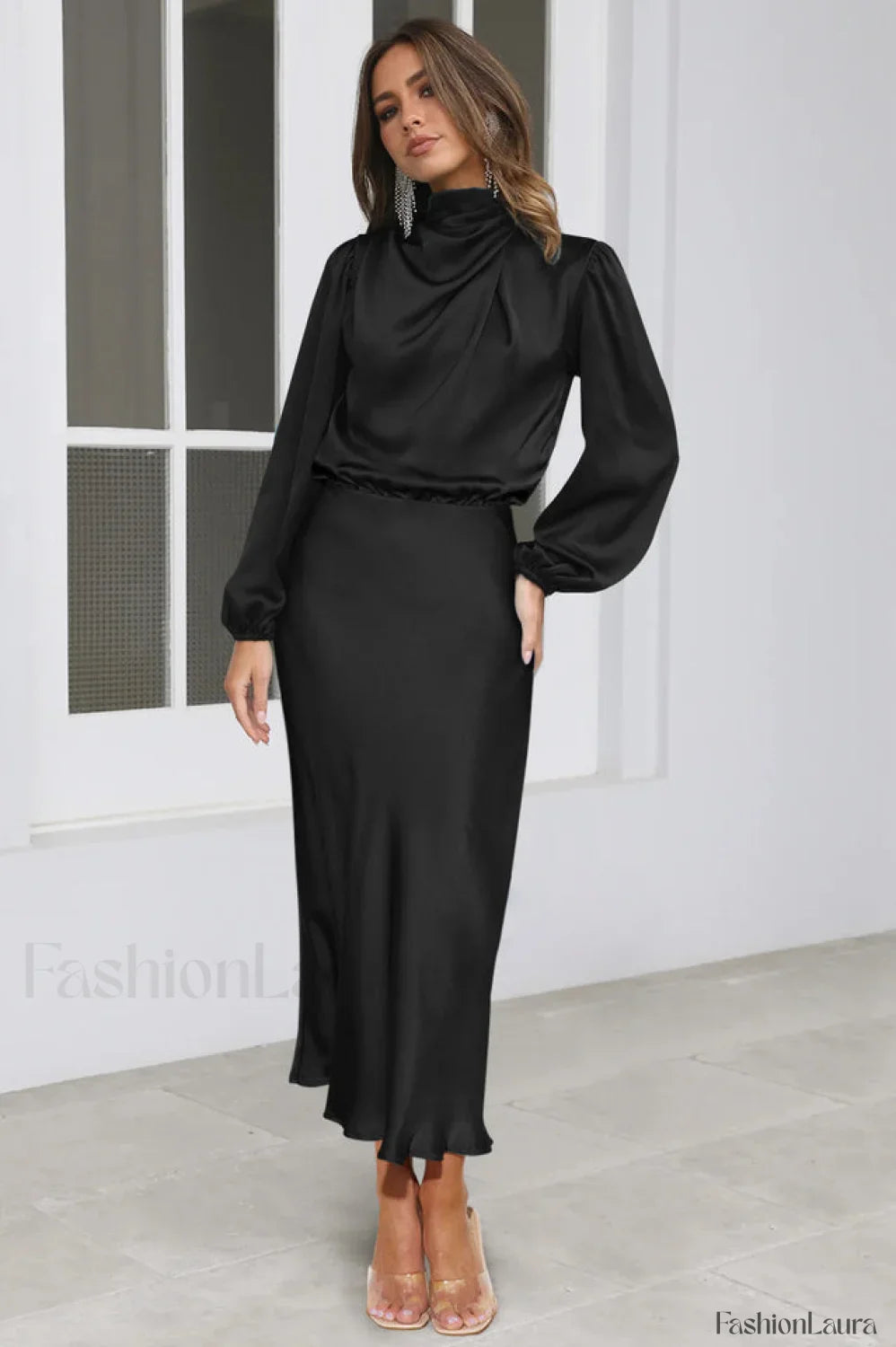 From The Source Charming High Neck Bridal Dress