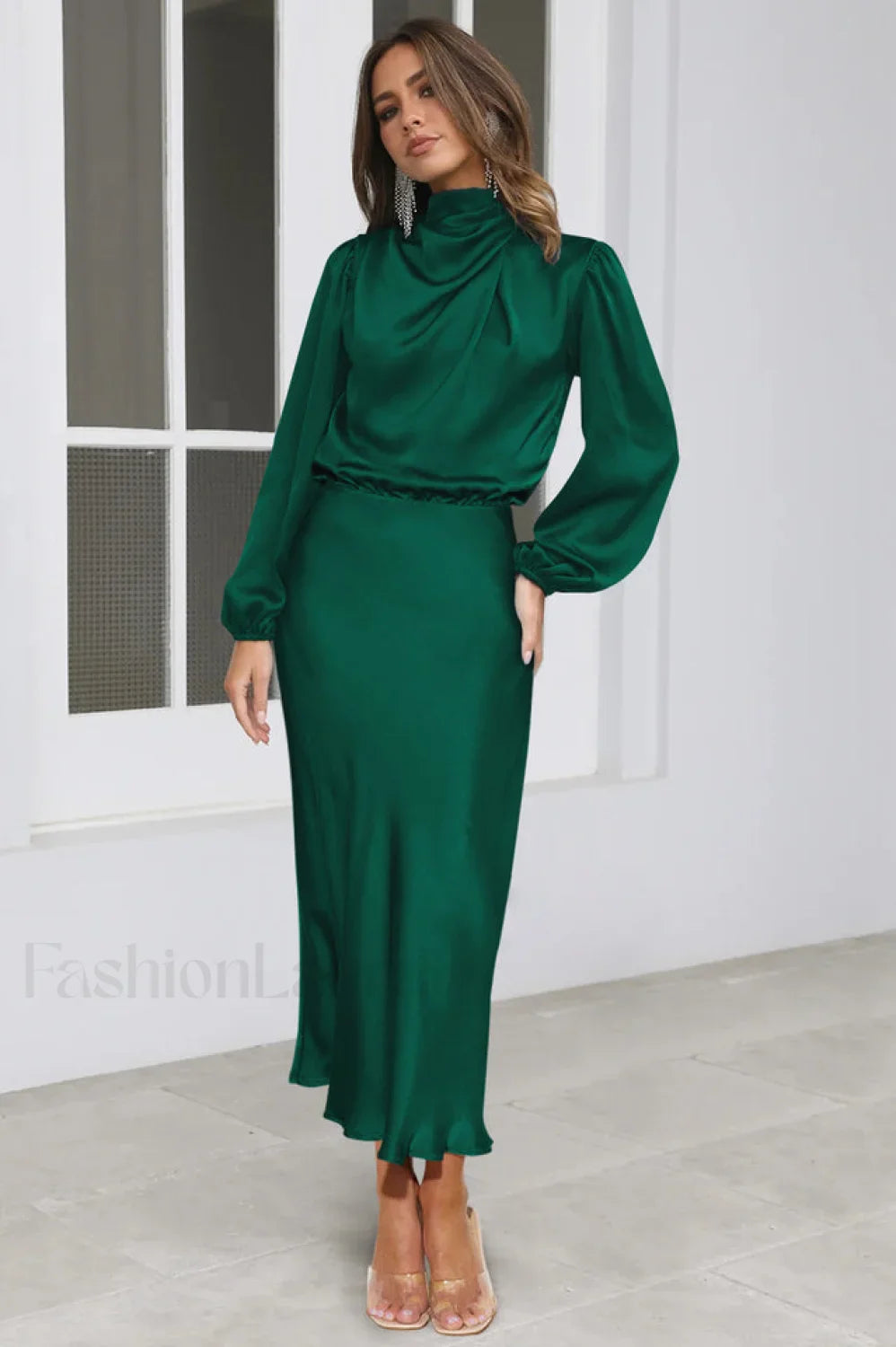 From The Source Charming High Neck Bridal Dress