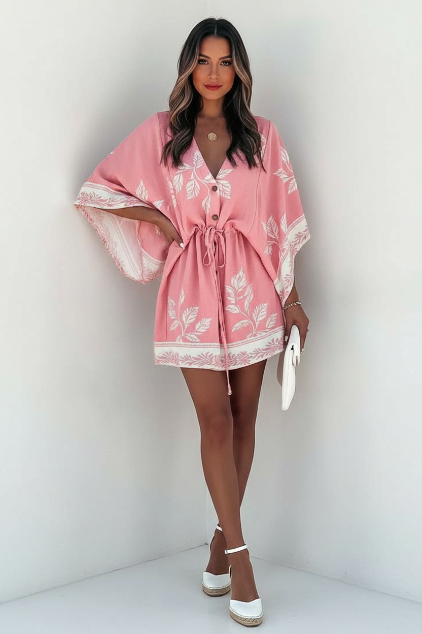 Stylish Casual Mini Dress with Pockets and Adjustable Straps