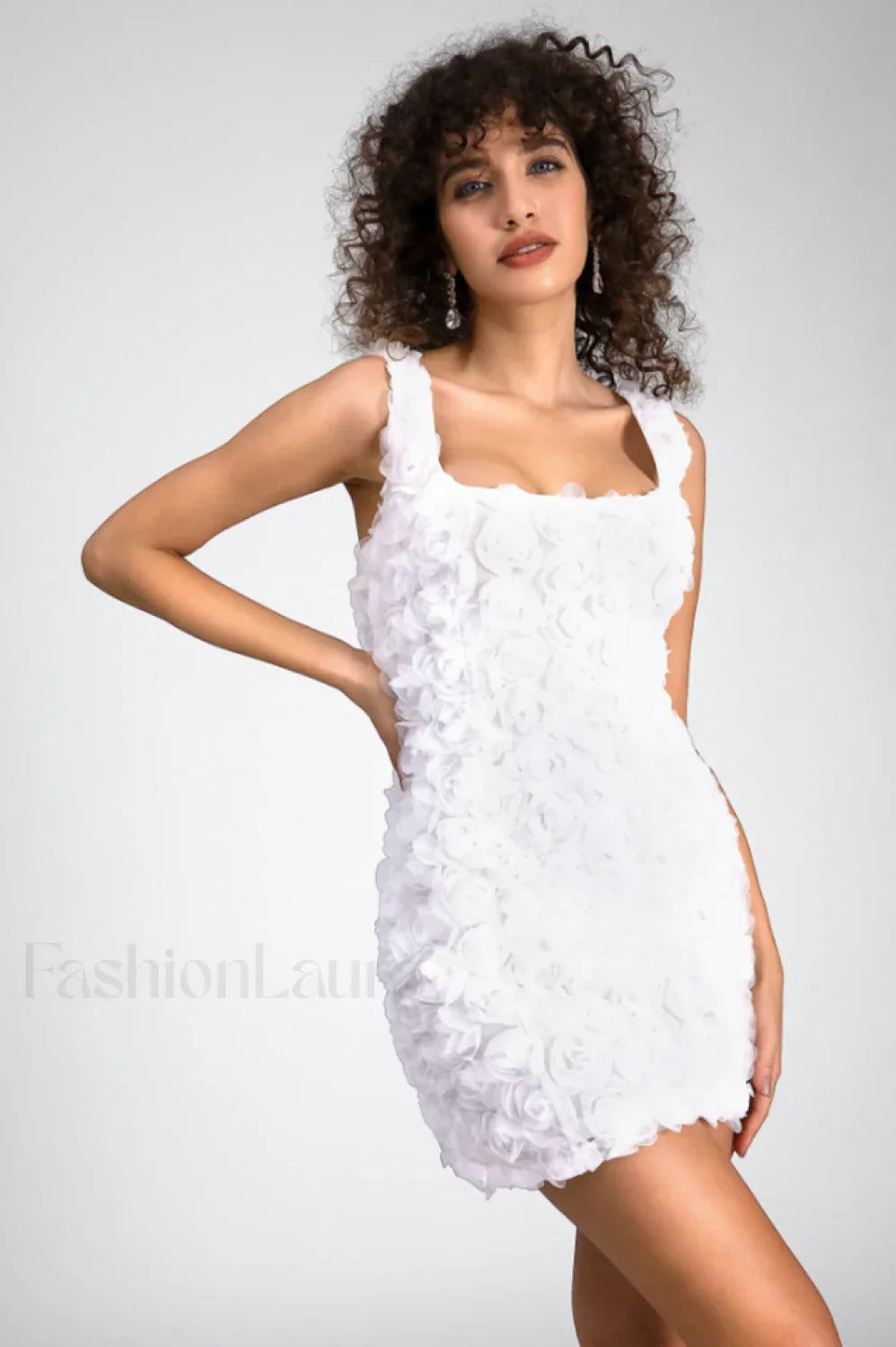 Fryni 3D Stylish Floral Mini Dress