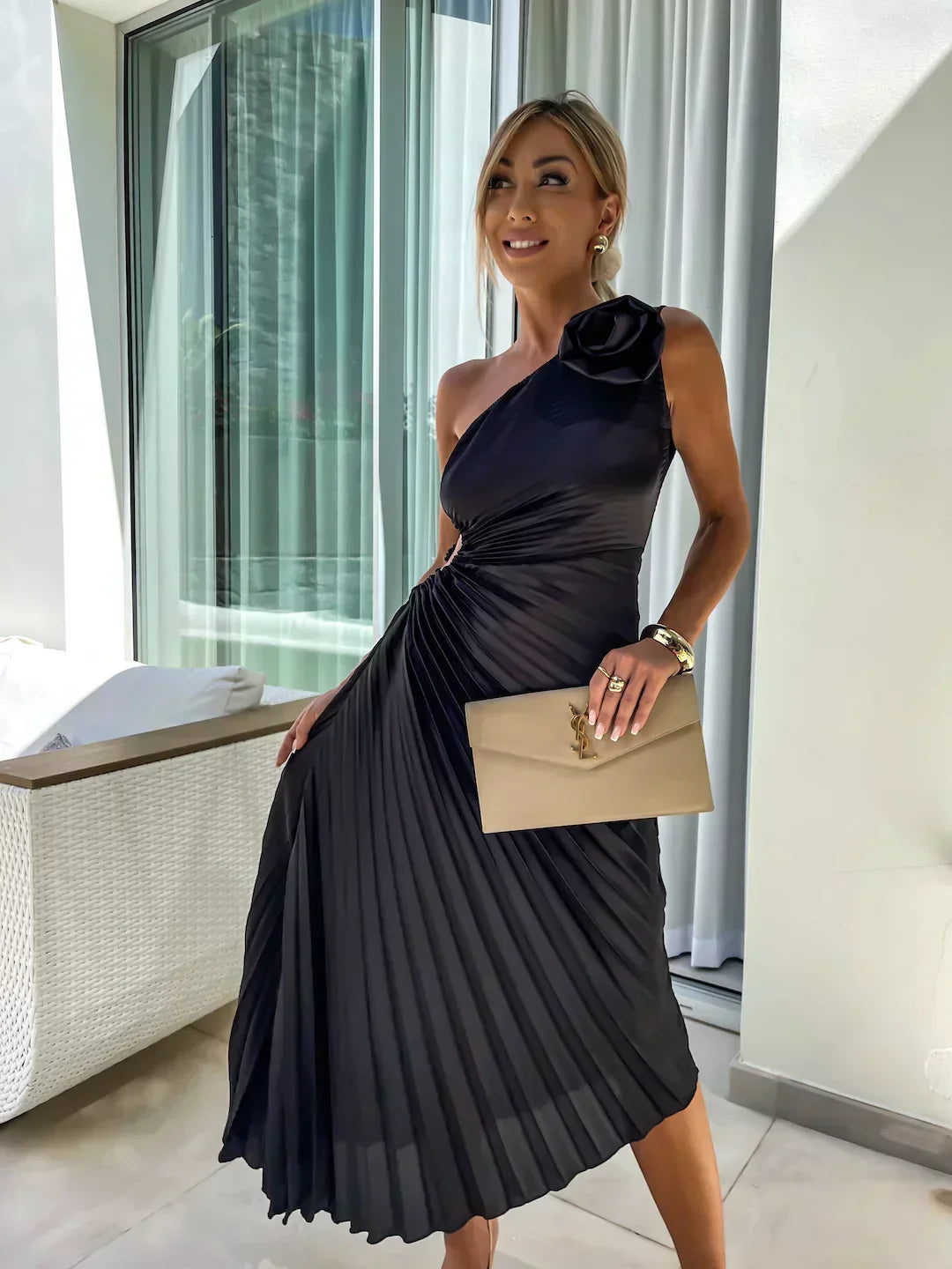 Lizbeth | Romantic Flower Dress Black