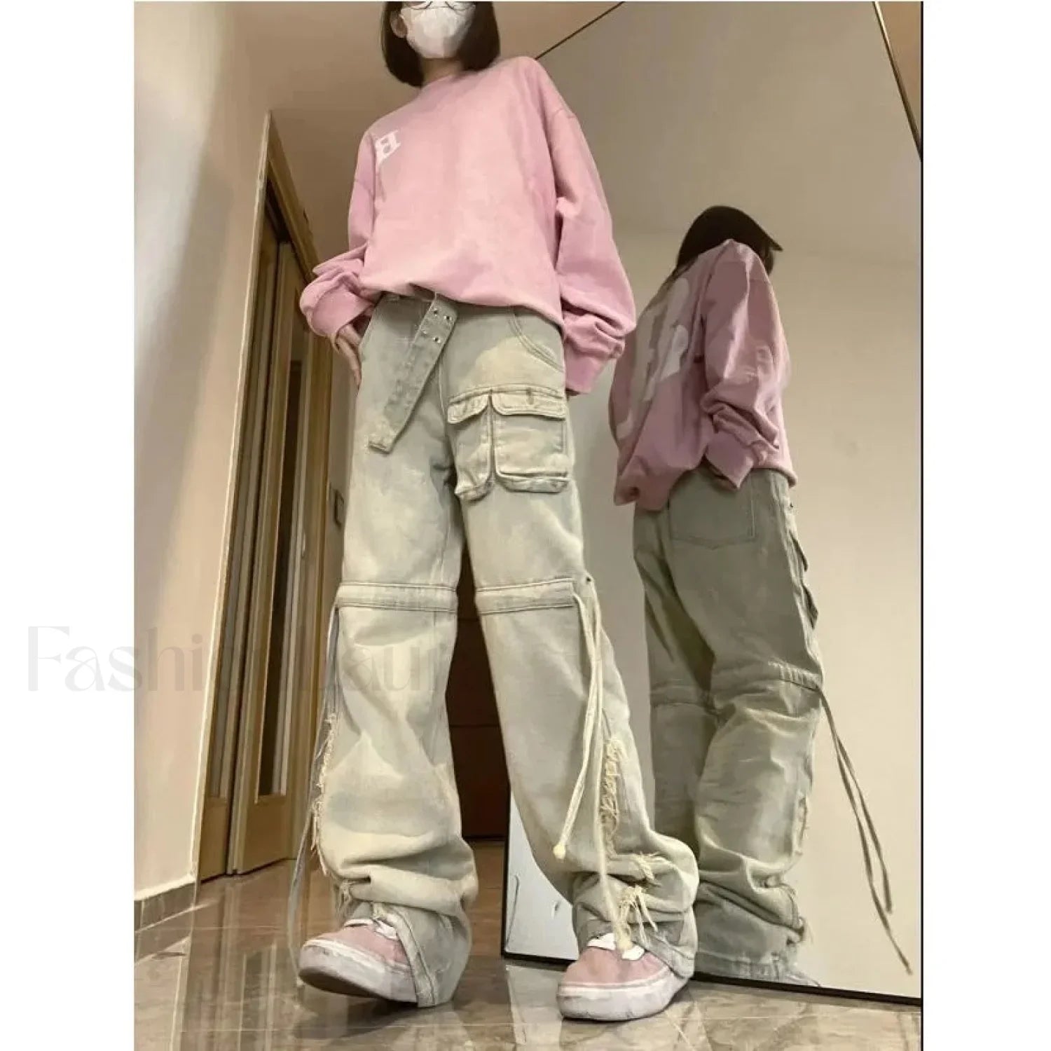 Function Pocket Graceful Boyfriend Cargo Jeans