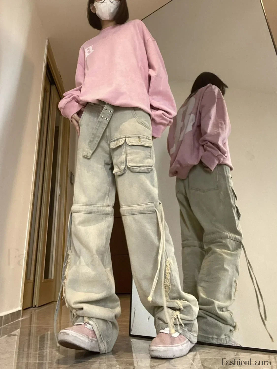 Function Pocket Graceful Boyfriend Cargo Jeans