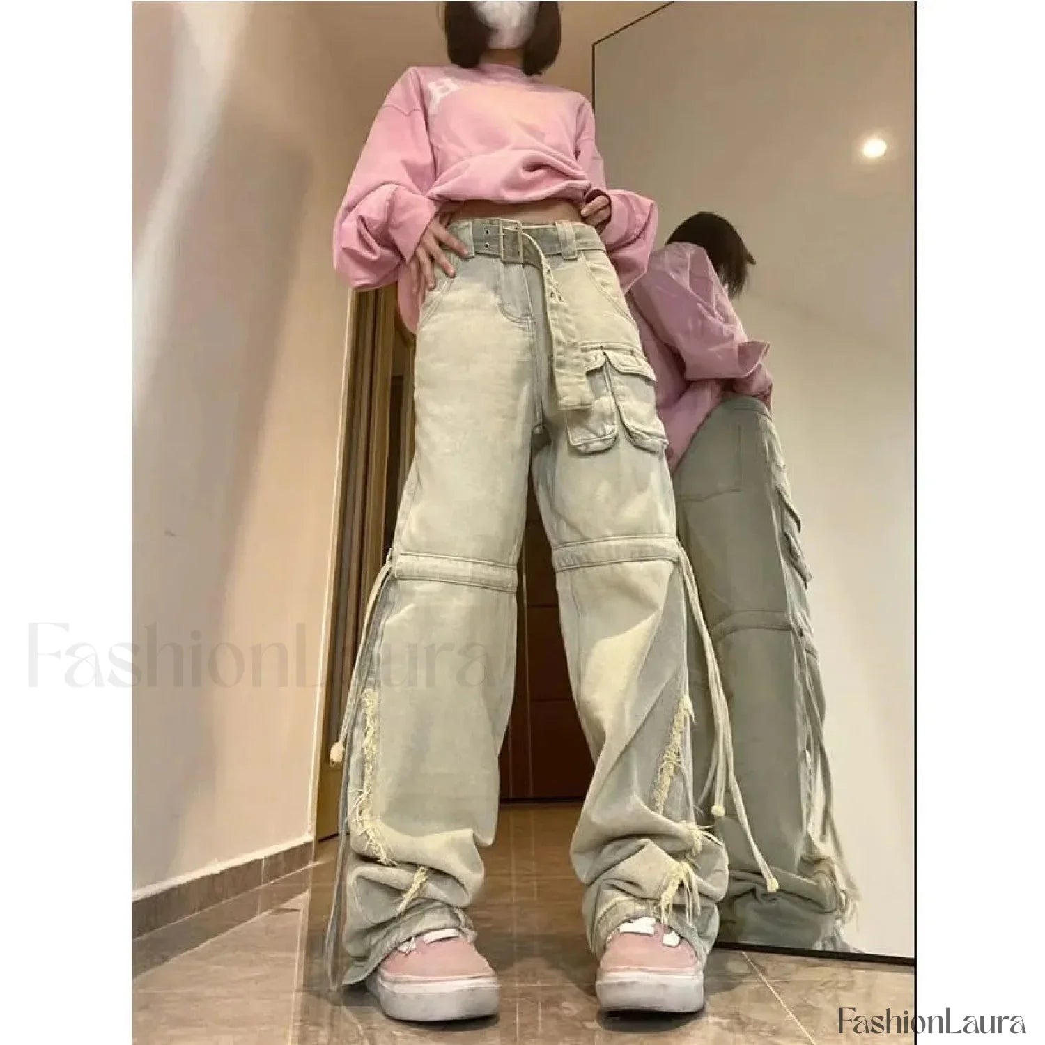 Function Pocket Graceful Boyfriend Cargo Jeans