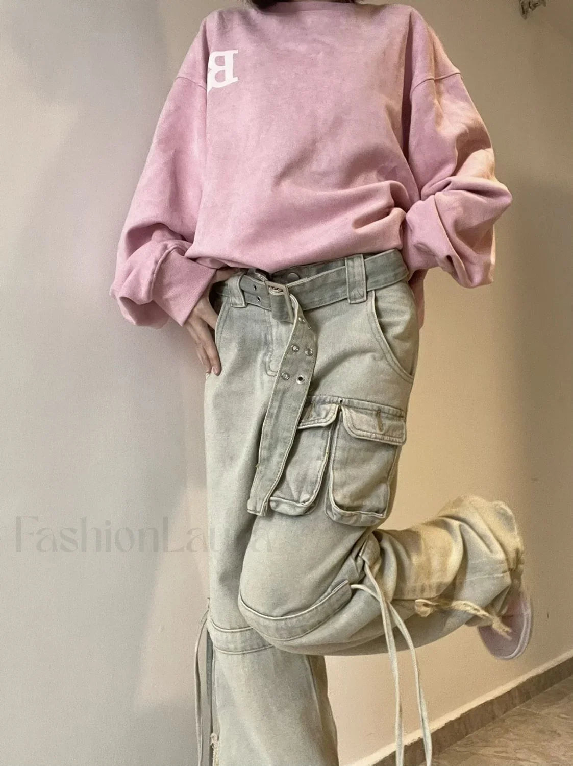 Function Pocket Graceful Boyfriend Cargo Jeans