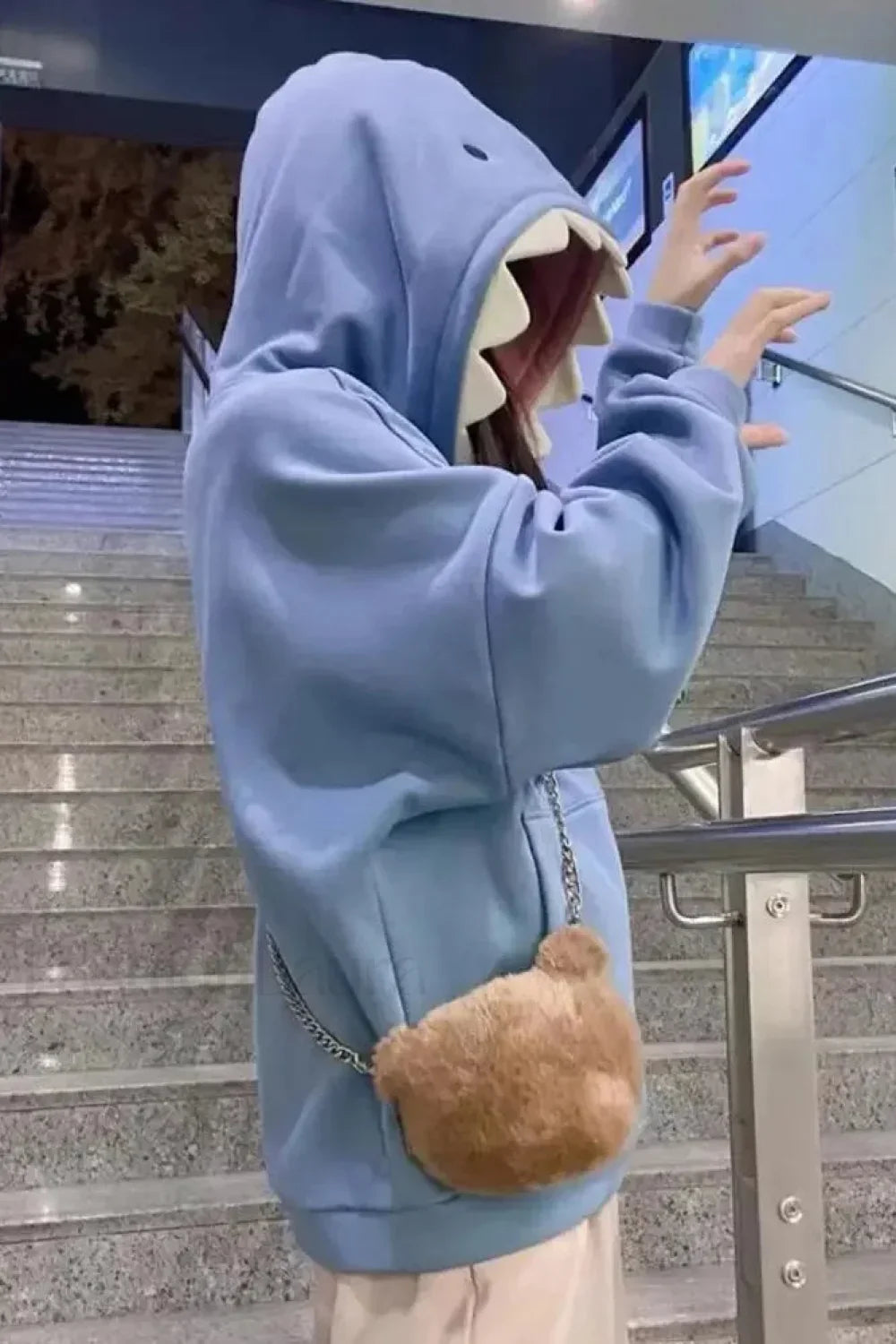 Funny Shark Patchwork Hoodie