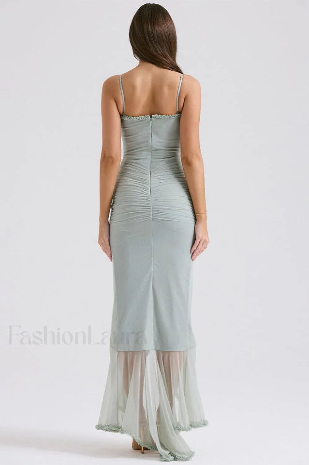 Gabriella Light Stylish Peach Ruffle Dress