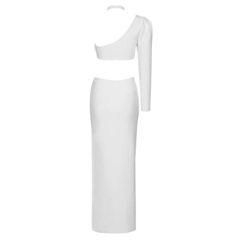 Gael Halter Neck Cut Out Asymmetric Hem Dress