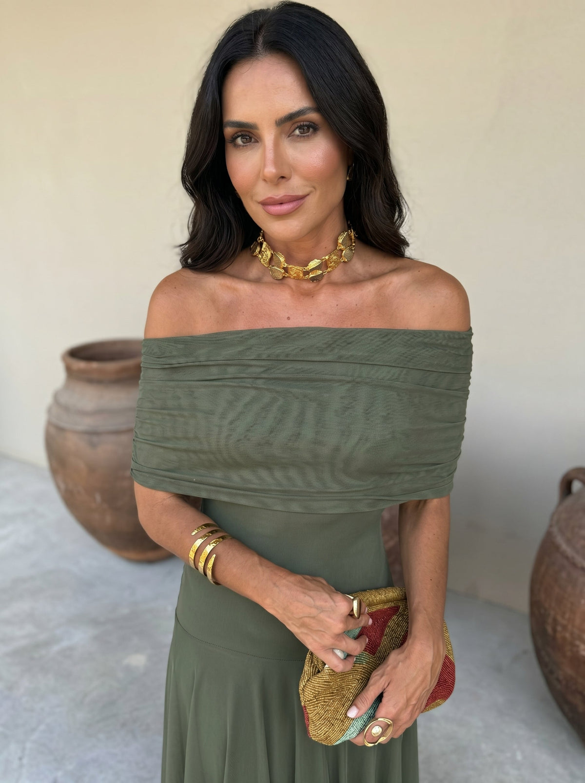One Shoulder Draped Ruched Maxi Dress