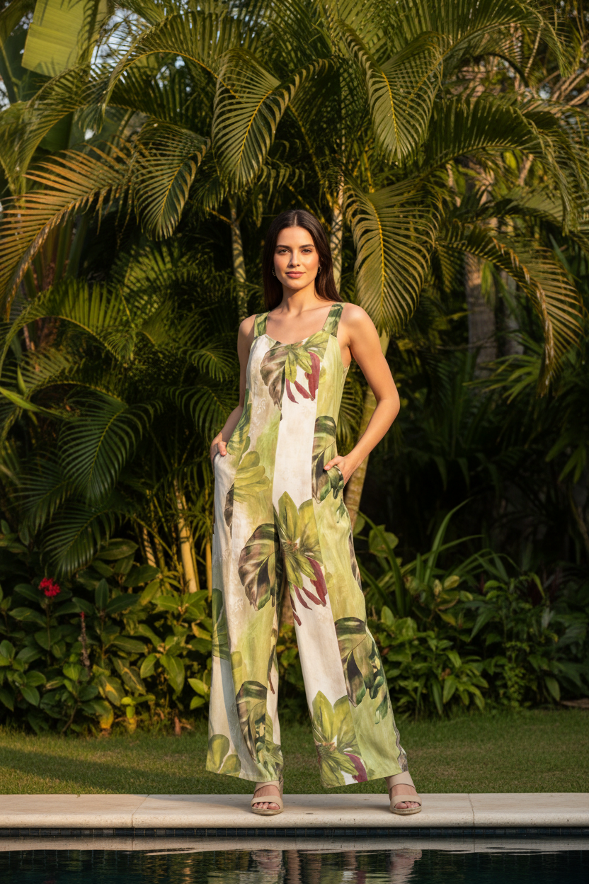 Chic Wide-Leg Jumpsuit for Women | Comfortable Fabric & Versatile Fit