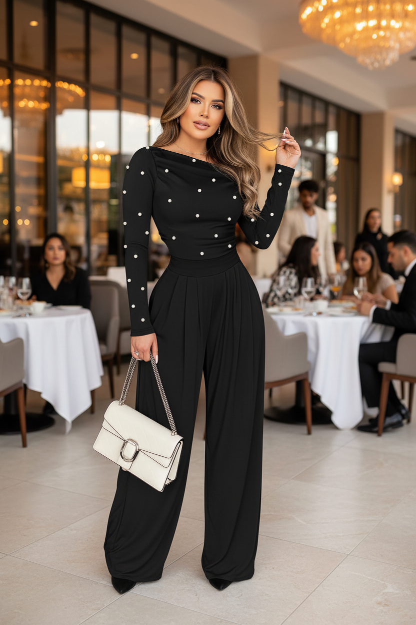 Elegant Black Jumpsuit for Women | Tailored Fit & Versatile Design