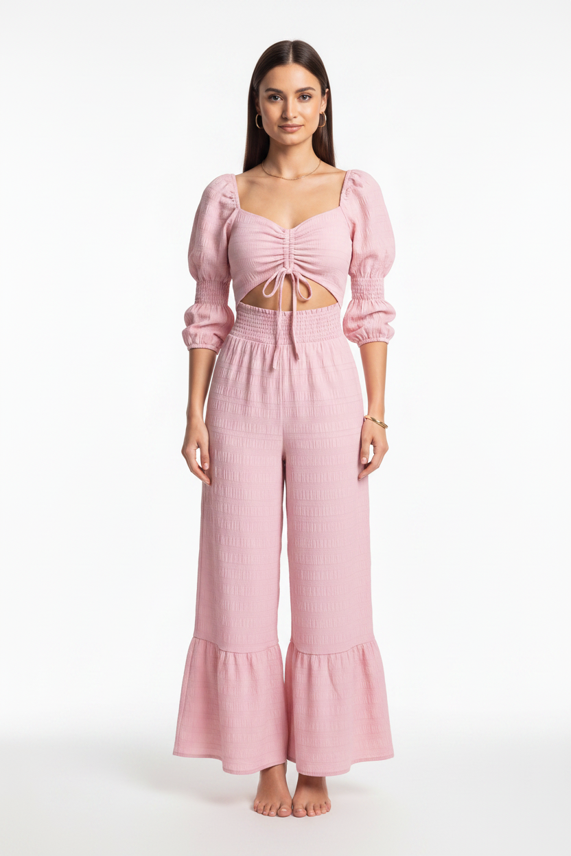 Elegant Wide-Leg Jumpsuit for Women with Pockets & Adjustable Straps