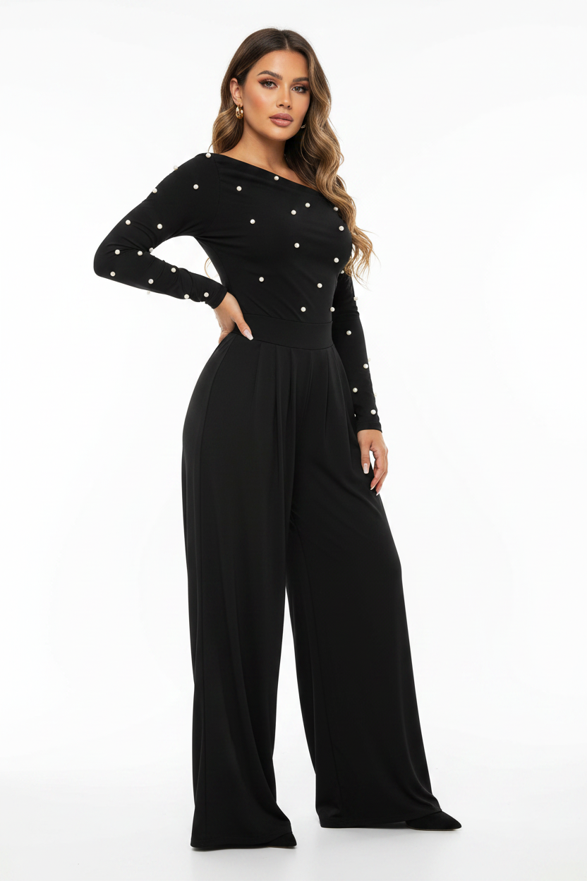 Elegant Black Jumpsuit for Women | Tailored Fit & Versatile Design