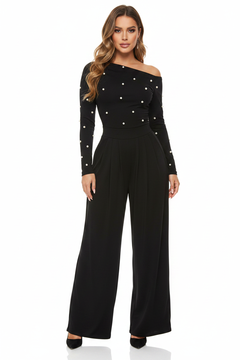Elegant Black Jumpsuit for Women | Tailored Fit & Versatile Design