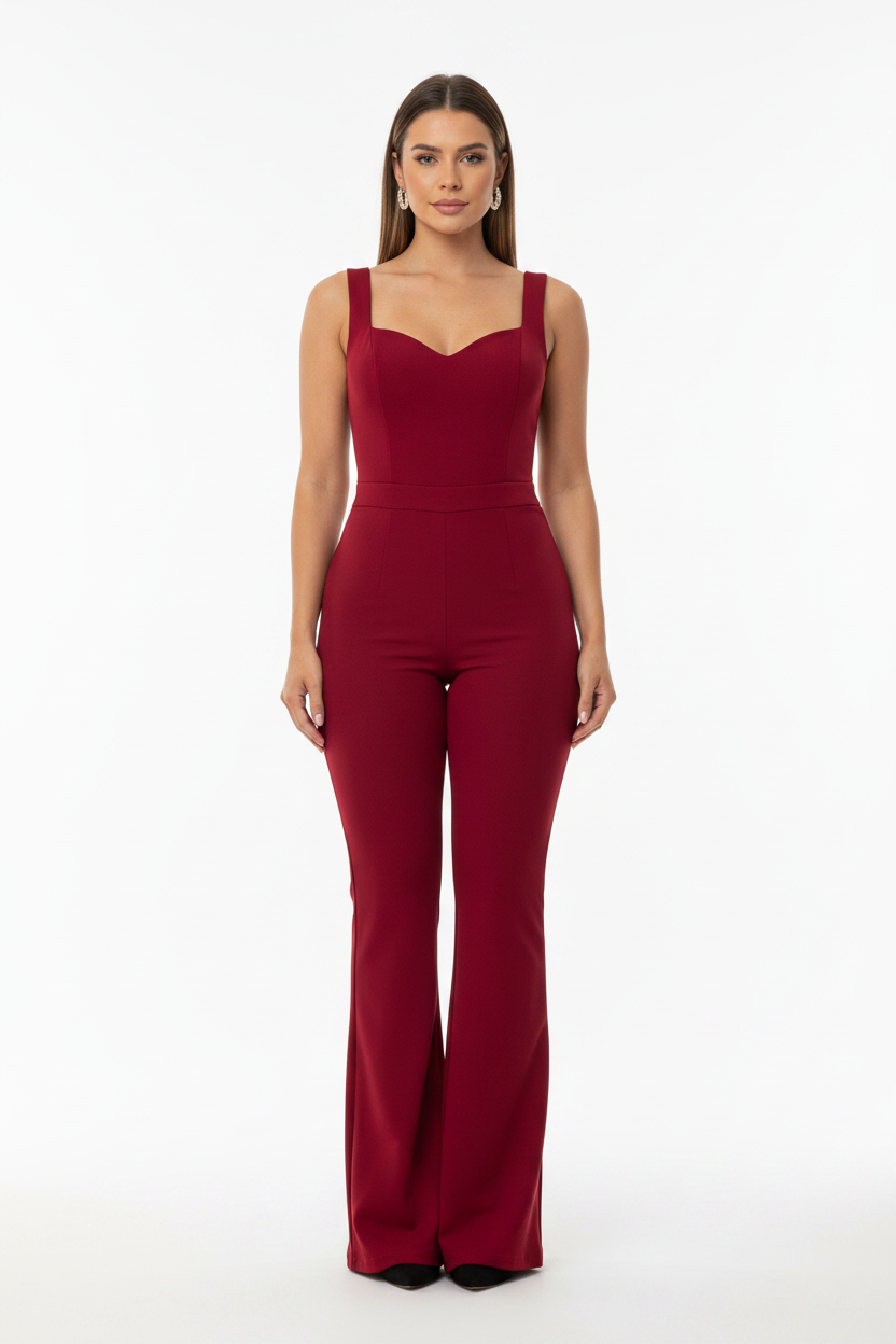 Elegant Black Women's Jumpsuit with Tailored Fit and Pockets