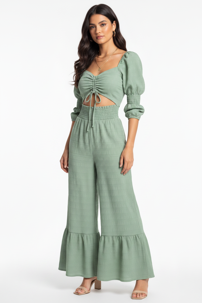 Elegant Wide-Leg Jumpsuit for Women with Pockets & Adjustable Straps