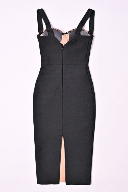 Genevieve Bodycon Midi Dress - Classic Black