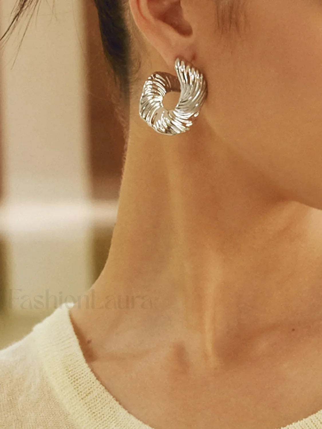 Geometric Irregular Graceful Texture Stud Earrings