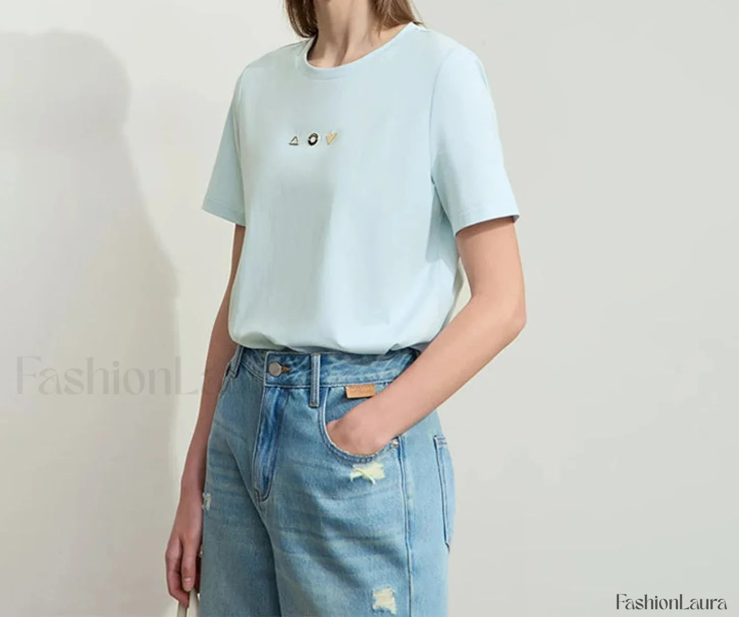 Geometric Print Cotton T-Shirt