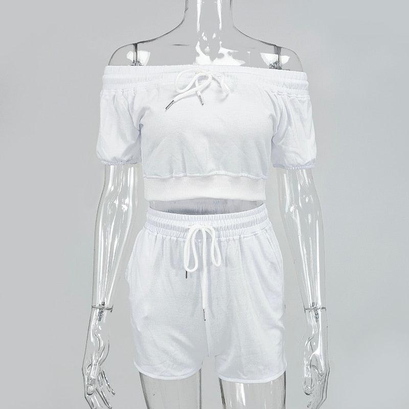 Georgia Off Shoulder Crop Top & Mini Shorts Set