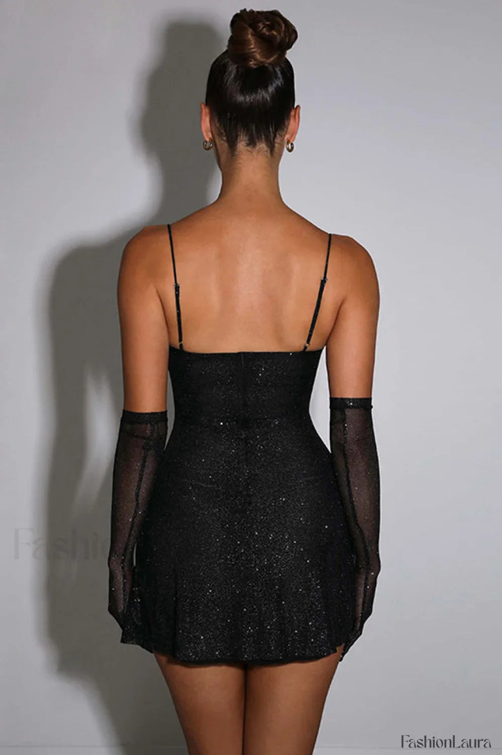 Georgia Shiny Stylish Dress With Gloves