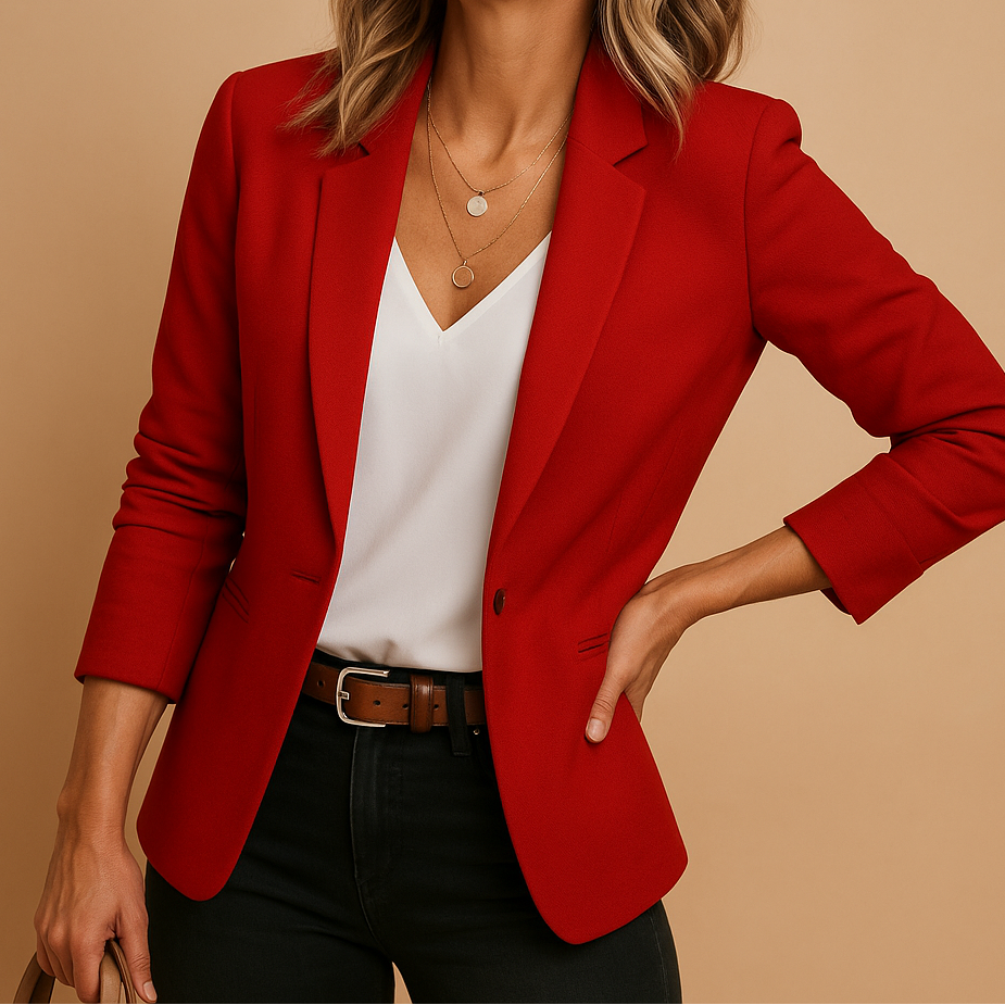 Notch Lapel Single Button Blazer