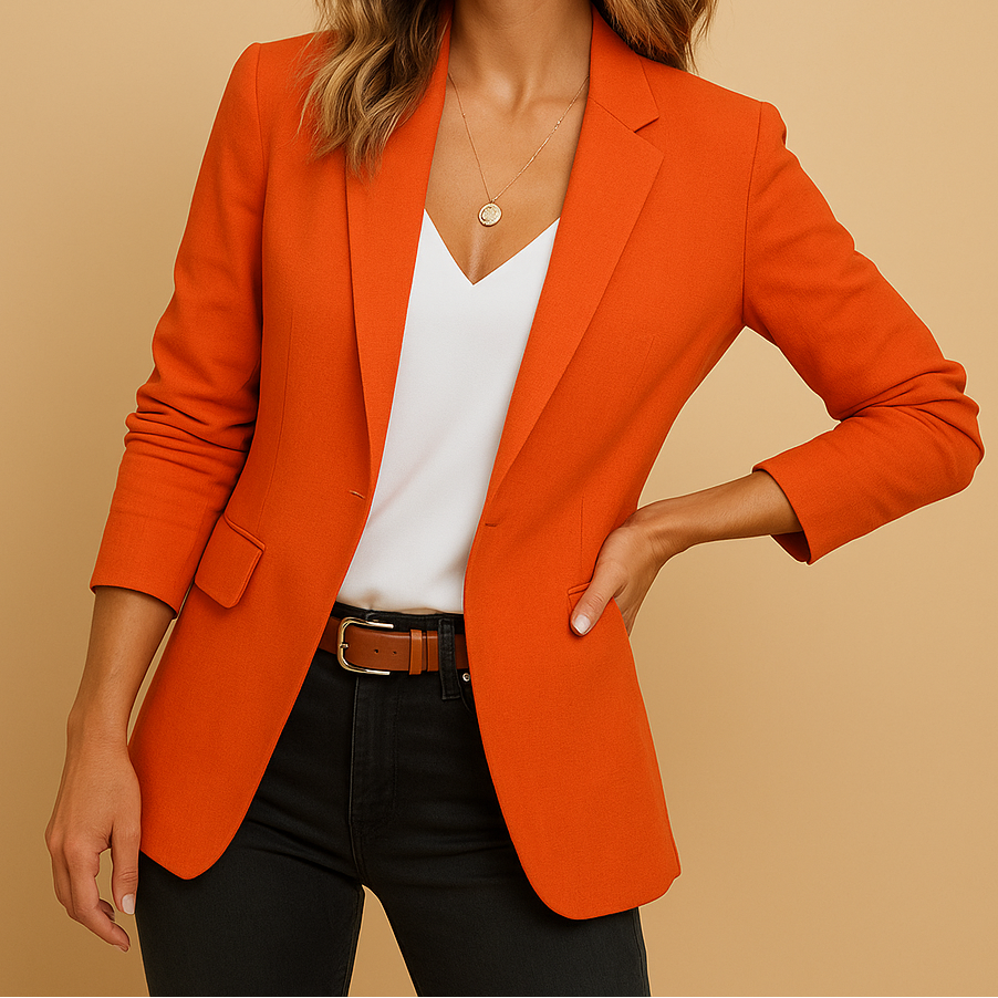 Notch Lapel Single Button Blazer