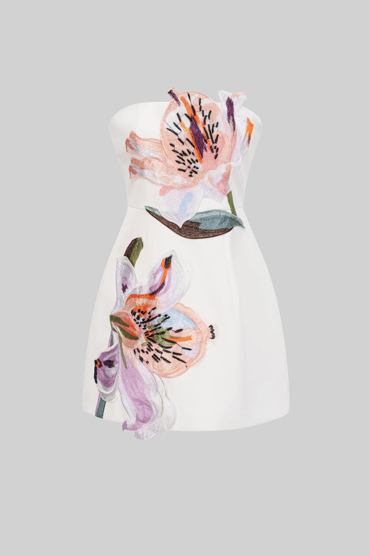 Strapless Lily Floral Print Cut Out Waist Mini Dress 5