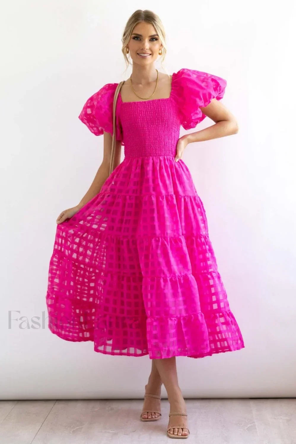 Gin Elegant Midi Dress S / Hot Pink