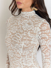 Giulia High Collar Lace Midi Dress 4