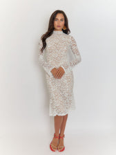 Giulia High Collar Lace Midi Dress 5