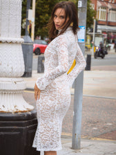 Giulia High Collar Lace Midi Dress 13