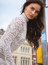 Giulia High Collar Lace Midi Dress 11