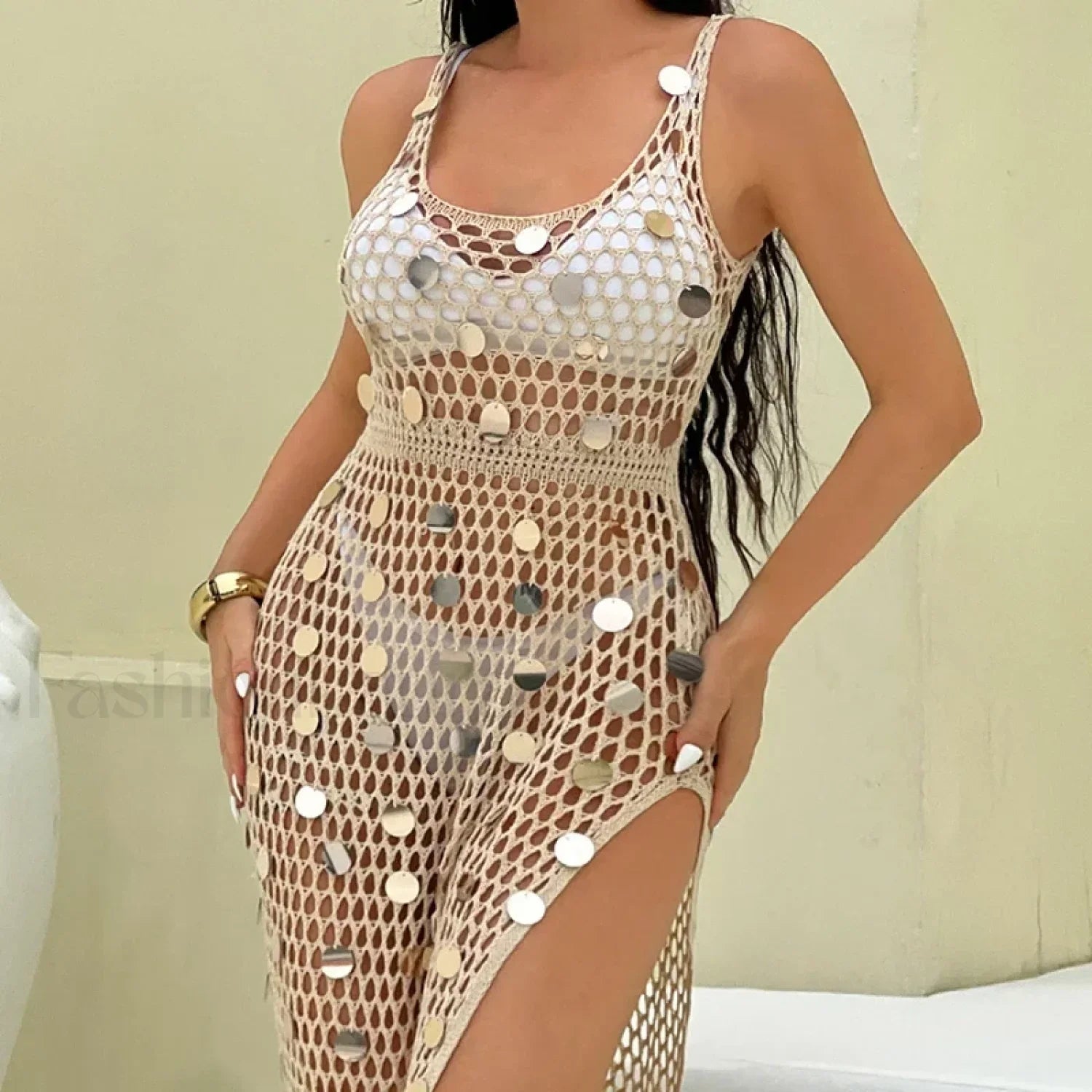 Glitter Hollow Out Cover Up