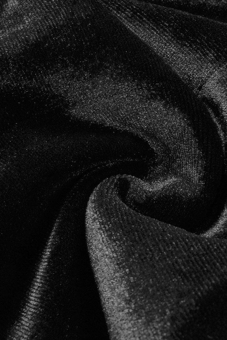 Glossy Bow Plunge Bandeau Velvet Satin Bubble Mini Party Dress