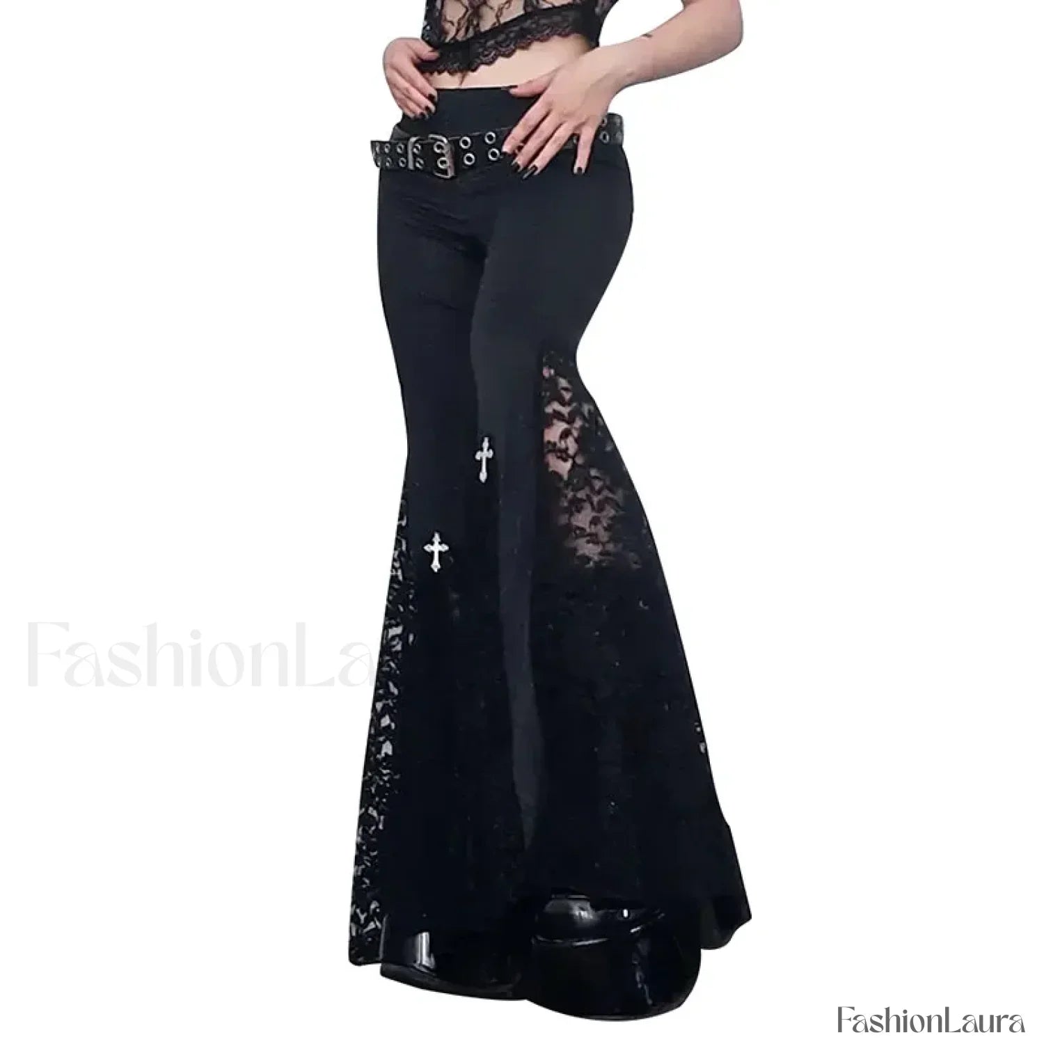 Goth Mall Flared Pants for Halloween